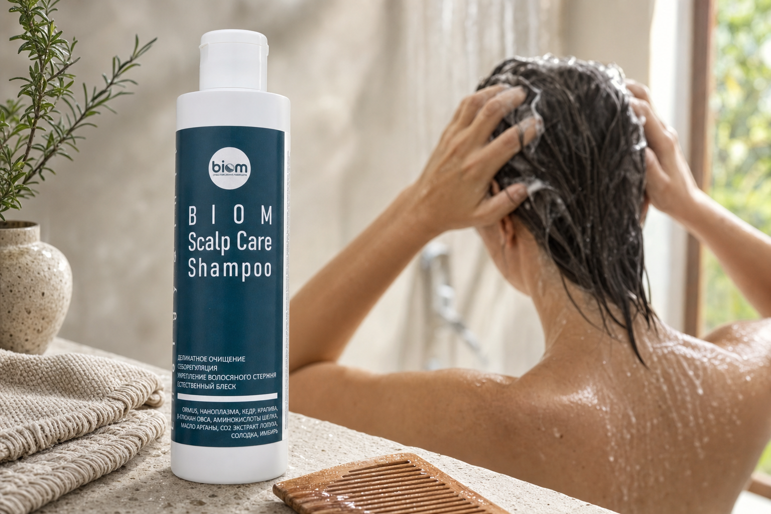 Сценарий применения BIOM Scalp Care Shampoo